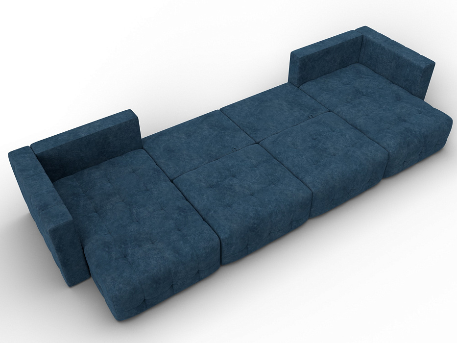 Диван П-образный Лига-052 НПБ Лонг (brut 11 синий)