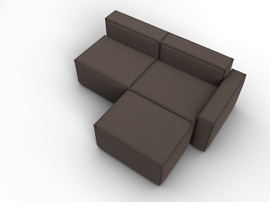 Диван угловой модульный Лига-063 угол правый (амур 05 коричневый)