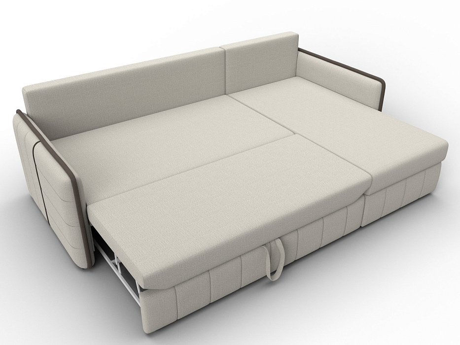 Диван угловой Лига-078 угол универсальный (амур 02 бежевый/амур 05 коричневый)