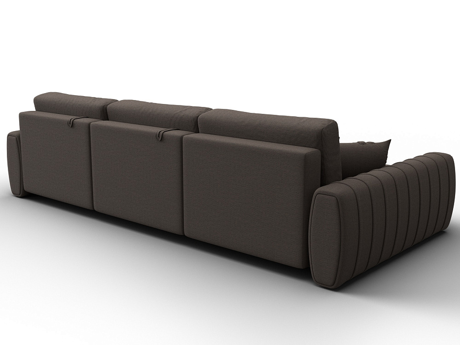 Диван угловой Лига-057 НПБ Лонг угол левый (амур 05 коричневый)