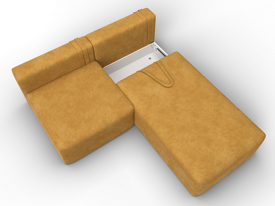 Диван угловой модульный Лига-060 НПБ угол универсальный (brut 10 желтый)