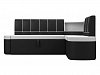 Кухонный угловой диван Тефида правый угол (белый\черный цвет)