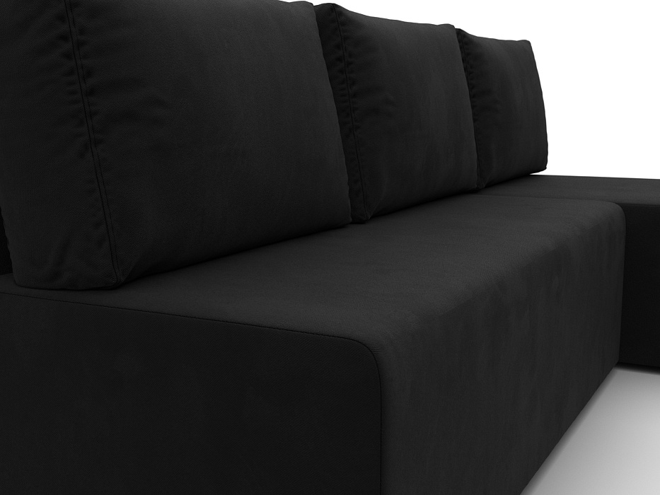 Диван угловой Поло правый угол (черный) Диван угловой Поло правый угол (черный)