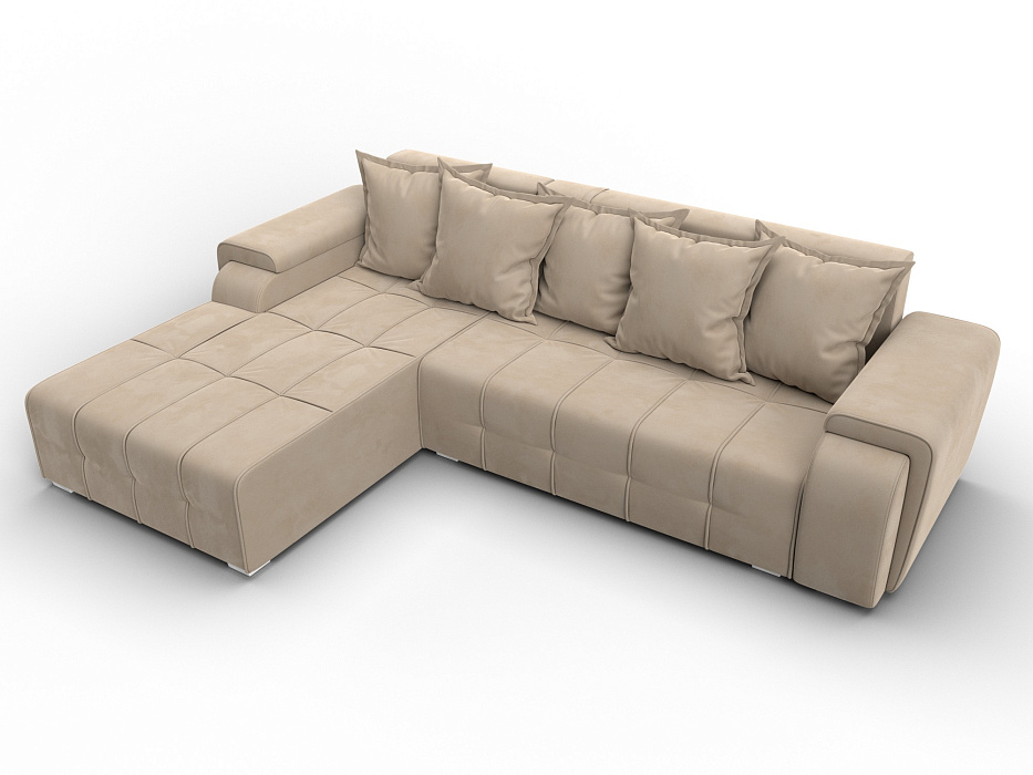 Диван угловой Лига-121 левый угол (seven 729 бежевый)