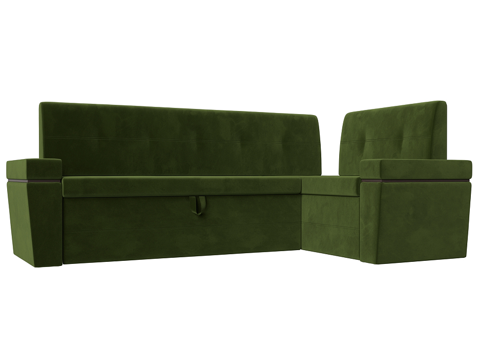 Кухонный угловой диван Деметра правый угол (зеленый)