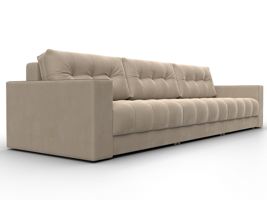 Диван прямой с декором Лига-049 НПБ Лонг (seven 729 бежевый)