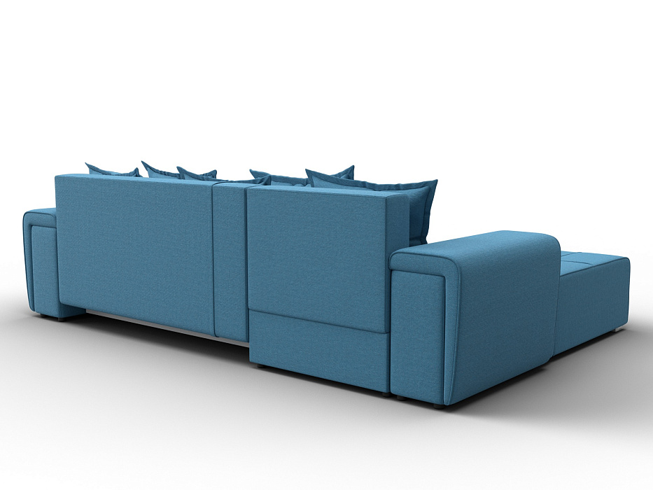 Диван угловой Лига-121 левый угол (амур 10 голубой)