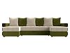 П-образный диван Венеция (бежевый\зеленый цвет)